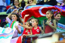 В Национальной арене гимнастики продолжаются соревнования команд в групповых упражнениях в рамках Чемпионата мира в Баку (ФОТО)