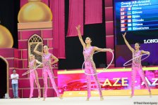 В Национальной арене гимнастики продолжаются соревнования команд в групповых упражнениях в рамках Чемпионата мира в Баку (ФОТО)