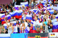 В Национальной арене гимнастики продолжаются соревнования команд в групповых упражнениях в рамках Чемпионата мира в Баку (ФОТО)