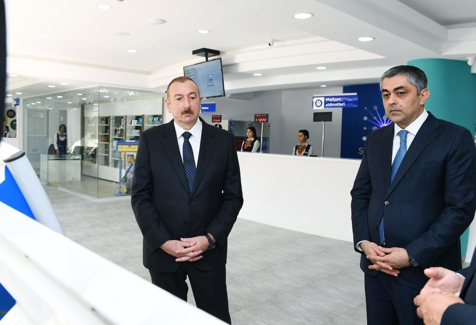 Президент Ильхам Алиев принял участие в открытии Центра обслуживания «Шебеке» в Агдашском районном телекоммуникационном узле (ФОТО) (версия 2)