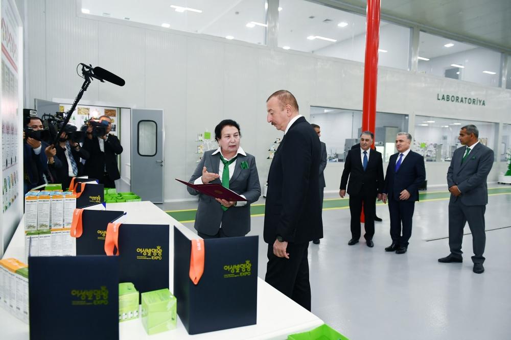 Президент Ильхам Алиев принял участие в открытии Солодкового  промышленного парка в Агдаше (ФОТО)