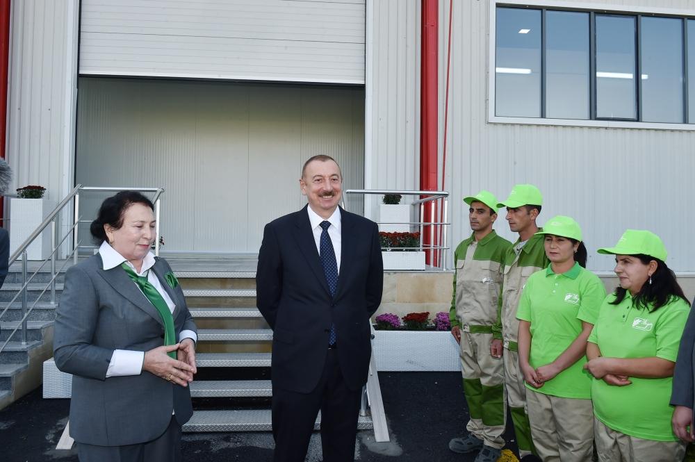 Президент Ильхам Алиев принял участие в открытии Солодкового  промышленного парка в Агдаше (ФОТО)
