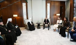 Президент Ильхам Алиев и Первая леди Мехрибан Алиева встретились с Патриархом Московским и всея Руси Кириллом (ФОТО)