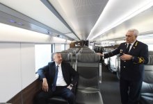 Президент Ильхам Алиев принял участие в открытии после реконструкции линии Сабунчи-Пиршаги Бакинской кольцевой железной дороги (ФОТО)