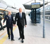 Президент Ильхам Алиев принял участие в открытии после реконструкции линии Сабунчи-Пиршаги Бакинской кольцевой железной дороги (ФОТО)