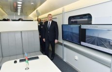 Президент Ильхам Алиев принял участие в открытии после реконструкции линии Сабунчи-Пиршаги Бакинской кольцевой железной дороги (ФОТО)