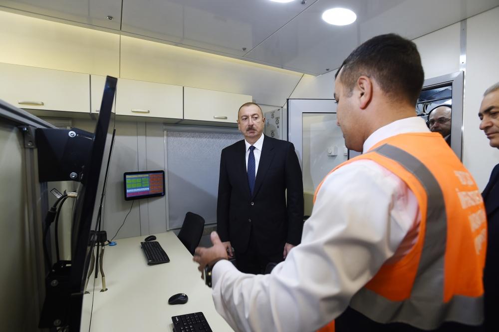 Президент Ильхам Алиев принял участие в открытии после реконструкции линии Сабунчи-Пиршаги Бакинской кольцевой железной дороги (ФОТО)