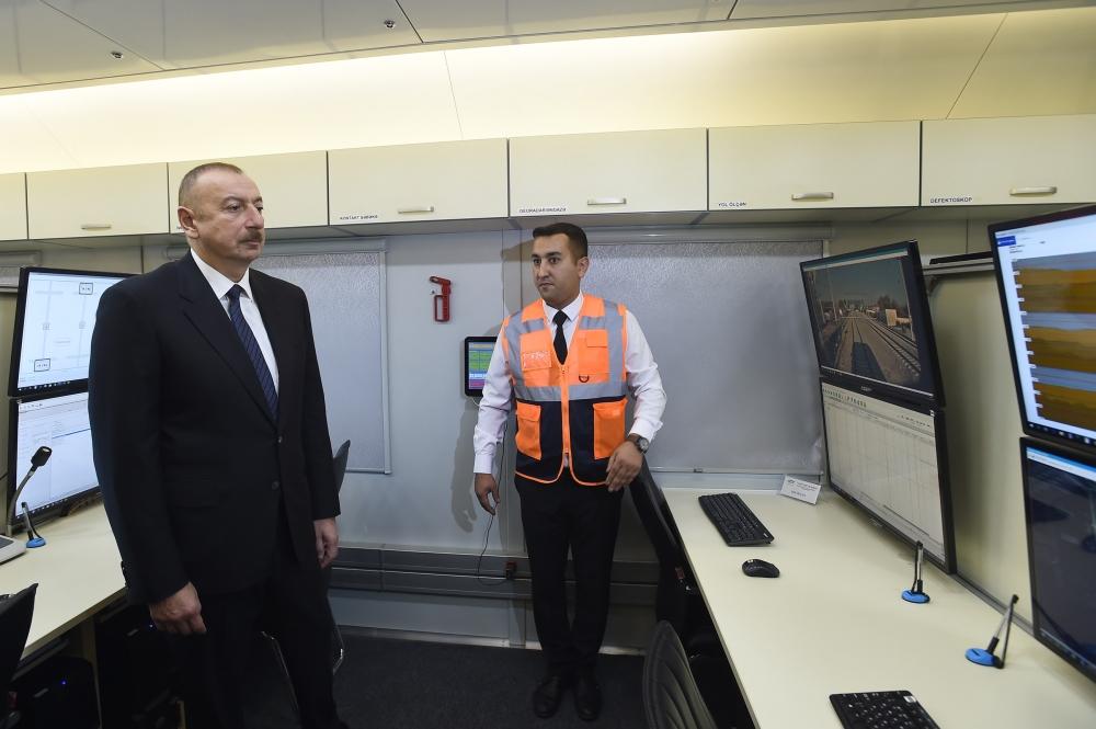 Президент Ильхам Алиев принял участие в открытии после реконструкции линии Сабунчи-Пиршаги Бакинской кольцевой железной дороги (ФОТО)