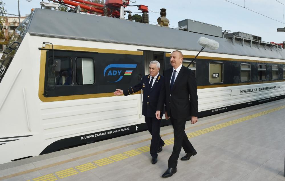 Президент Ильхам Алиев принял участие в открытии после реконструкции линии Сабунчи-Пиршаги Бакинской кольцевой железной дороги (ФОТО)