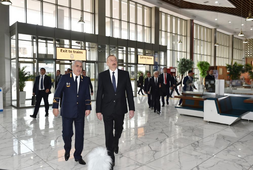 Президент Ильхам Алиев принял участие в открытии после реконструкции линии Сабунчи-Пиршаги Бакинской кольцевой железной дороги (ФОТО)