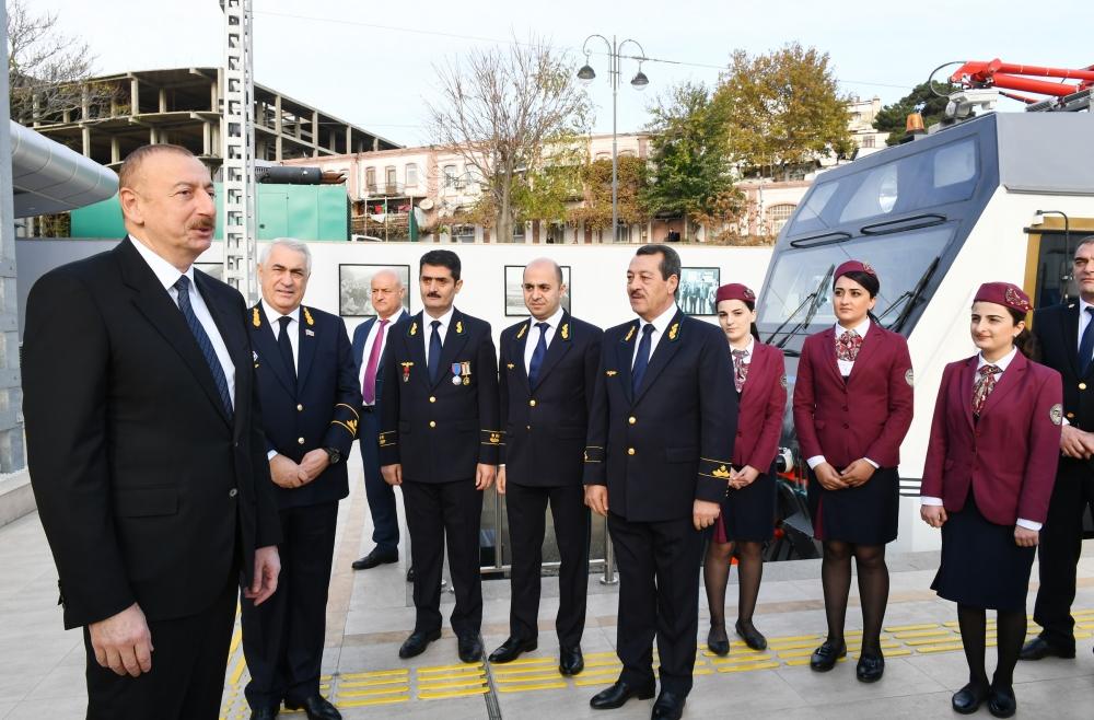 Президент Ильхам Алиев принял участие в открытии после реконструкции линии Сабунчи-Пиршаги Бакинской кольцевой железной дороги (ФОТО)