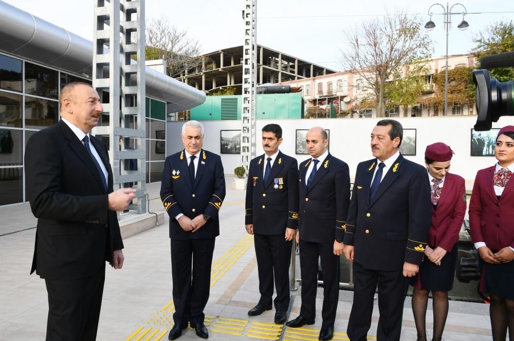 Президент Ильхам Алиев принял участие в открытии после реконструкции линии Сабунчи-Пиршаги Бакинской кольцевой железной дороги (ФОТО)