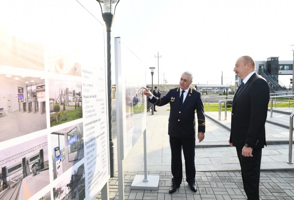 Президент Ильхам Алиев принял участие в открытии после реконструкции линии Сабунчи-Пиршаги Бакинской кольцевой железной дороги (ФОТО)