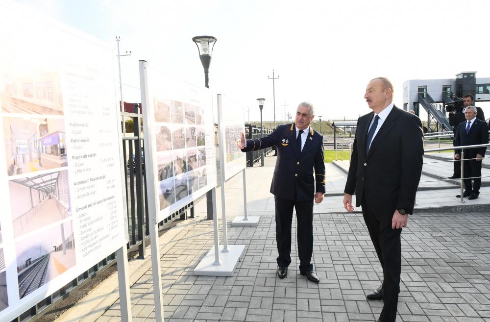 Президент Ильхам Алиев принял участие в открытии после реконструкции линии Сабунчи-Пиршаги Бакинской кольцевой железной дороги (ФОТО)