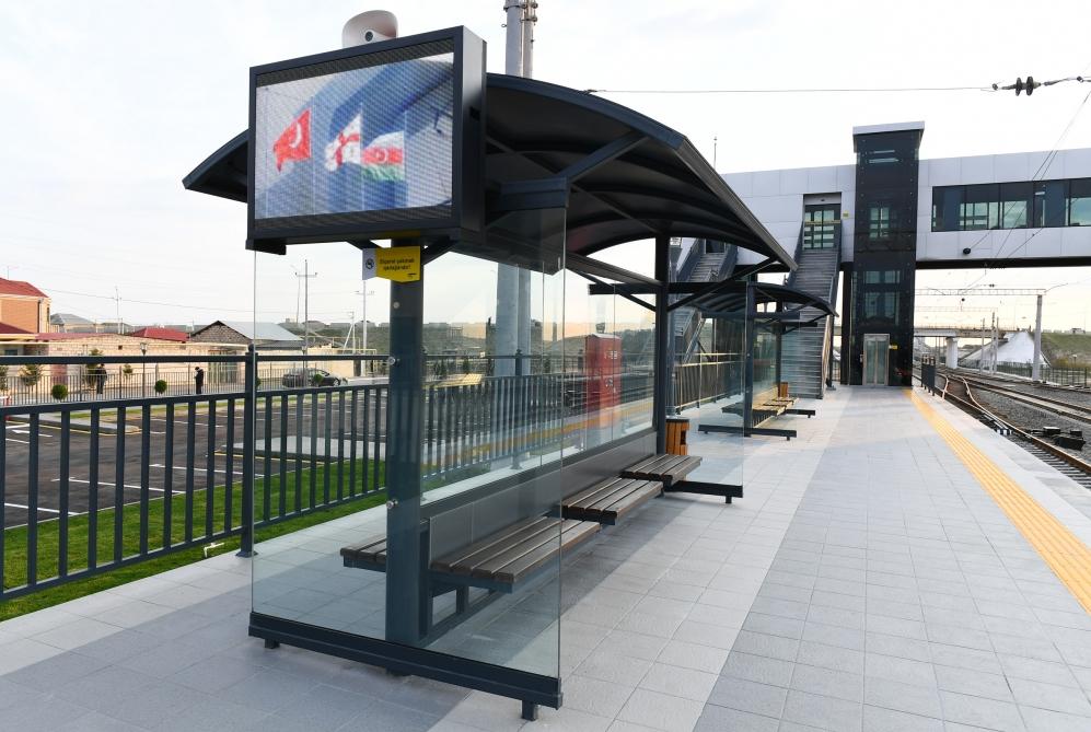 Президент Ильхам Алиев принял участие в открытии после реконструкции линии Сабунчи-Пиршаги Бакинской кольцевой железной дороги (ФОТО)