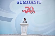 Президент Ильхам Алиев принял участие в мероприятии, посвященном 70-летию Сумгайыта (ФОТО)