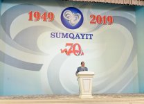 Президент Ильхам Алиев принял участие в мероприятии, посвященном 70-летию Сумгайыта (ФОТО)