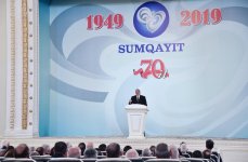 Президент Ильхам Алиев принял участие в мероприятии, посвященном 70-летию Сумгайыта (ФОТО)