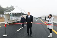 Президент Ильхам Алиев принял участие в открытии 101-117-километровой части магистральной автомобильной дороги Баку-Шамаха-Евлах (ФОТО)