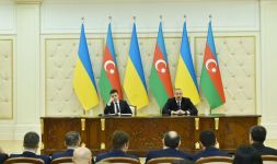 Президенты Азербайджана и Украины выступили с заявлениями для прессы (ФОТО)