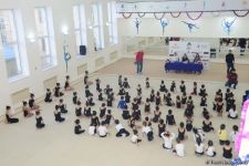 Члены национальной сборной Азербайджана по художественной гимнастике встретились с юными спортсменками (ФОТО)