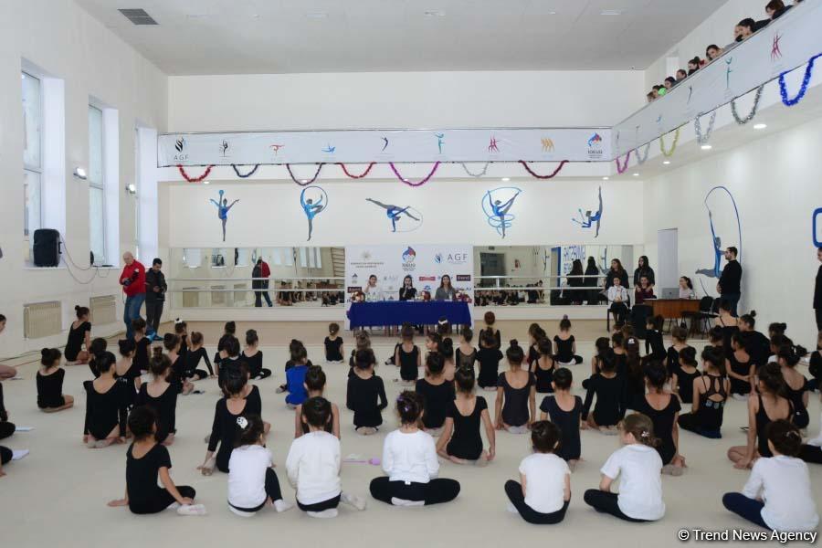 Члены национальной сборной Азербайджана по художественной гимнастике встретились с юными спортсменками (ФОТО)