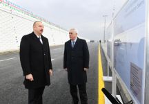Президент Ильхам Алиев принял участие в открытии автомобильного туннеля в поселке Пиршаги (ФОТО)