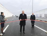 Президент Ильхам Алиев принял участие в открытии автомобильного туннеля в поселке Пиршаги (ФОТО)