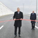Президент Ильхам Алиев принял участие в открытии автомобильного туннеля в поселке Пиршаги (ФОТО)