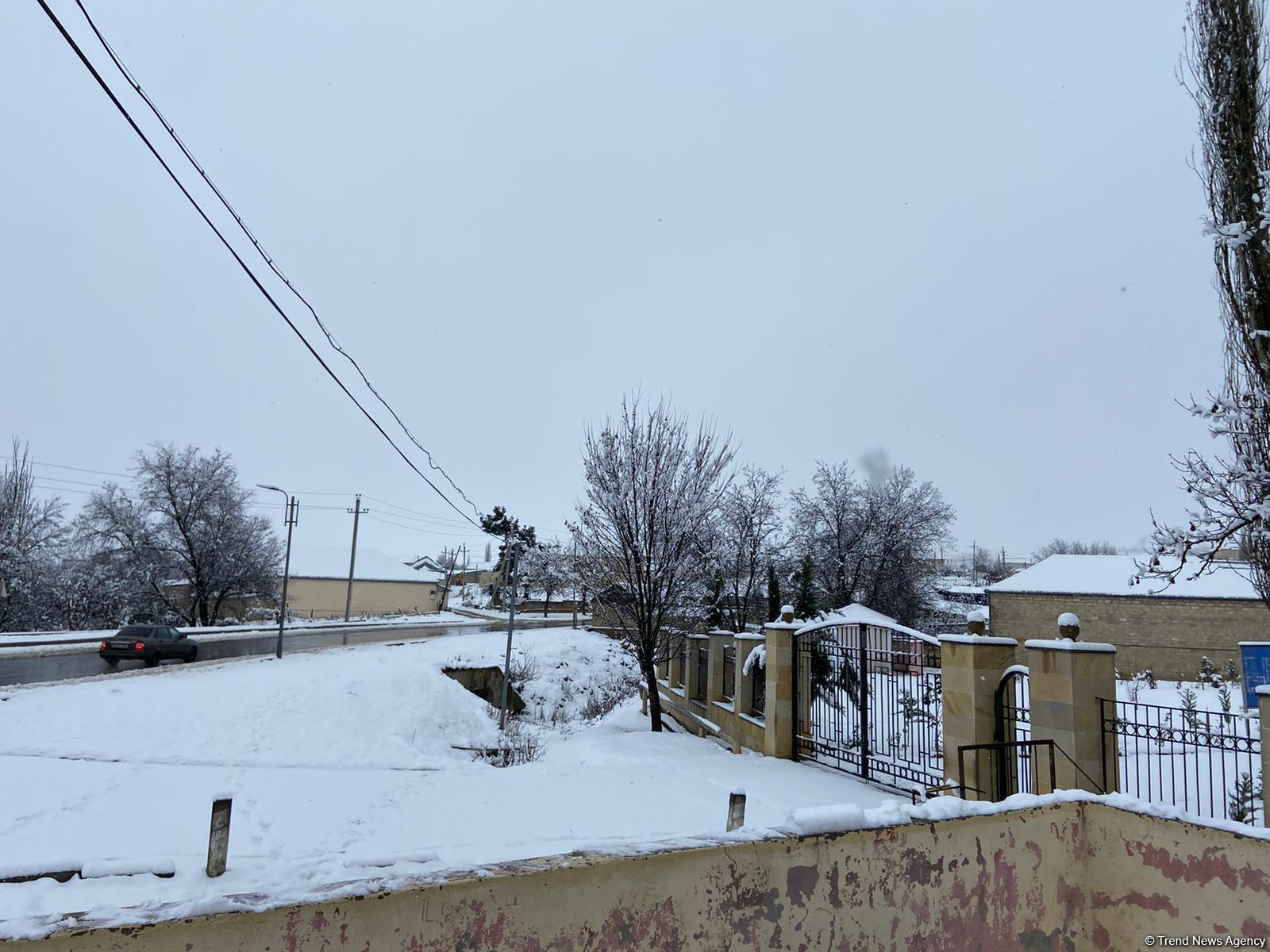 В регионах Азербайджана впервые в 2020-м году выпал снег (ФOTO)