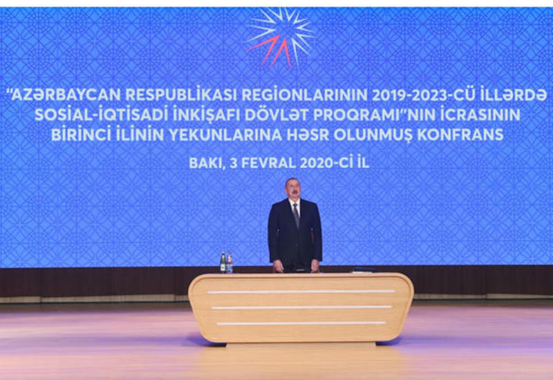 Президент Ильхам Алиев принял участие в конференции, посвященной итогам первого года реализации Госпрограммы социально-экономического развития регионов в 2019-2023 годах (ФОТО) (Версия 3)