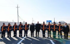 Президент Ильхам Алиев принял участие в открытии после реконструкции автомобильной дороги Пирили-Мурадхан-Сор-Сор (ФОТО) (версия 2)