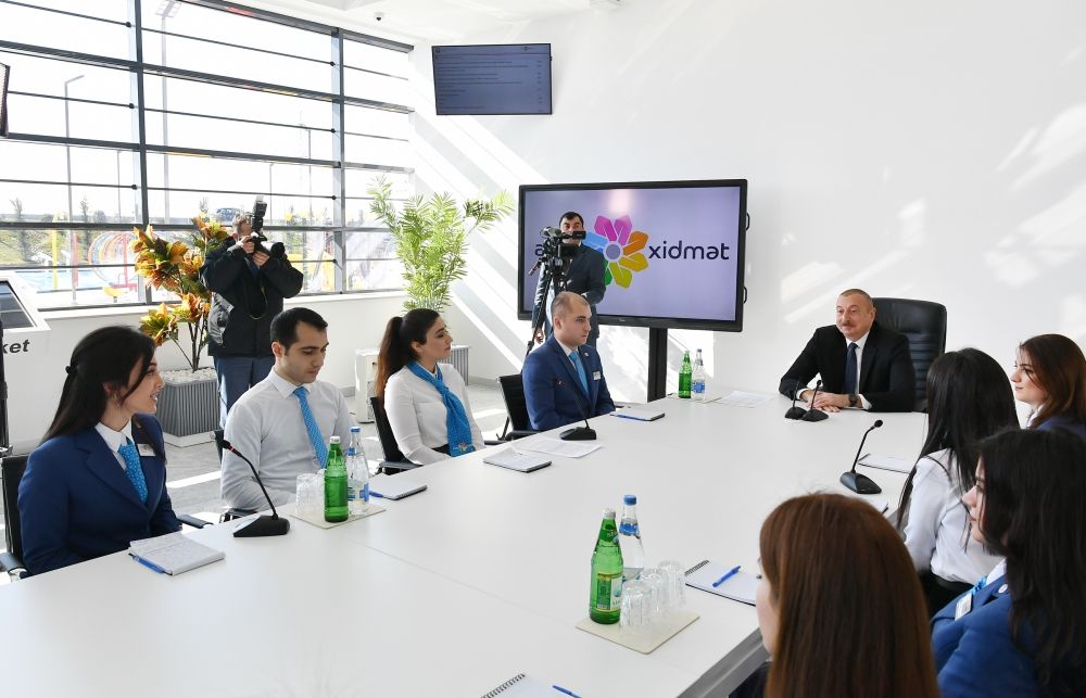 Президент Ильхам Алиев принял участие в церемонии открытия центра ASAN xidmət в Кюрдамире (ФОТО) (версия 2)