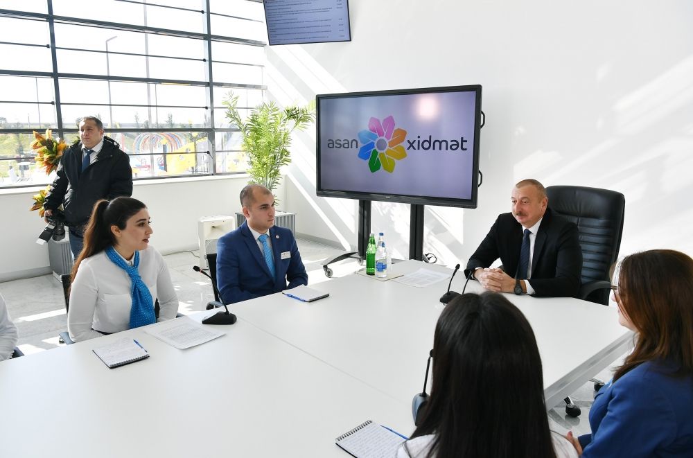 Президент Ильхам Алиев принял участие в церемонии открытия центра ASAN xidmət в Кюрдамире (ФОТО) (версия 2)