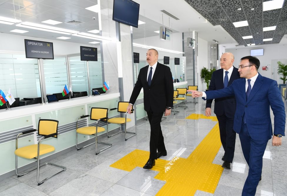 Президент Ильхам Алиев принял участие в церемонии открытия центра ASAN xidmət в Кюрдамире (ФОТО) (версия 2)