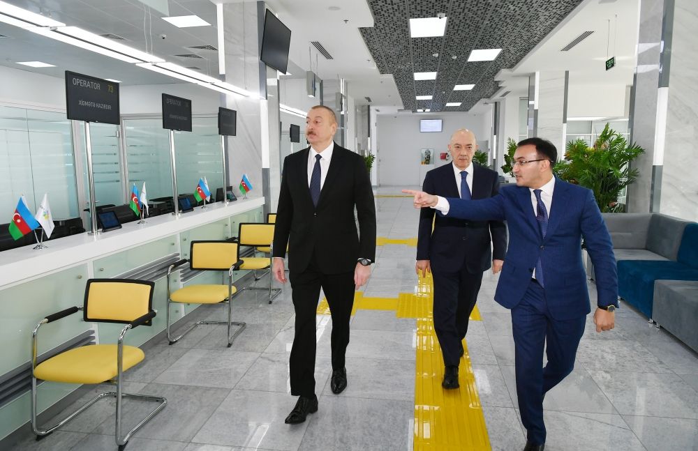 Президент Ильхам Алиев принял участие в церемонии открытия центра ASAN xidmət в Кюрдамире (ФОТО) (версия 2)