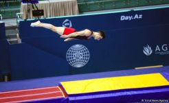 Лучшие моменты Кубка мира по прыжкам на батуте и акробатической дорожке в Баку (ФОТО)