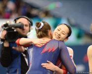 В Баку продолжаются финальные соревнования Кубка мира по прыжкам на батуте и акробатической дорожке (ФОТОРЕПОРТАЖ)