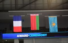 Состоялась церемония награждения победителей и призеров в синхронной программе по прыжкам на батуте в рамках Кубка мира (ФОТО)