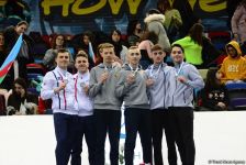 Состоялась церемония награждения победителей и призеров в синхронной программе по прыжкам на батуте в рамках Кубка мира (ФОТО)