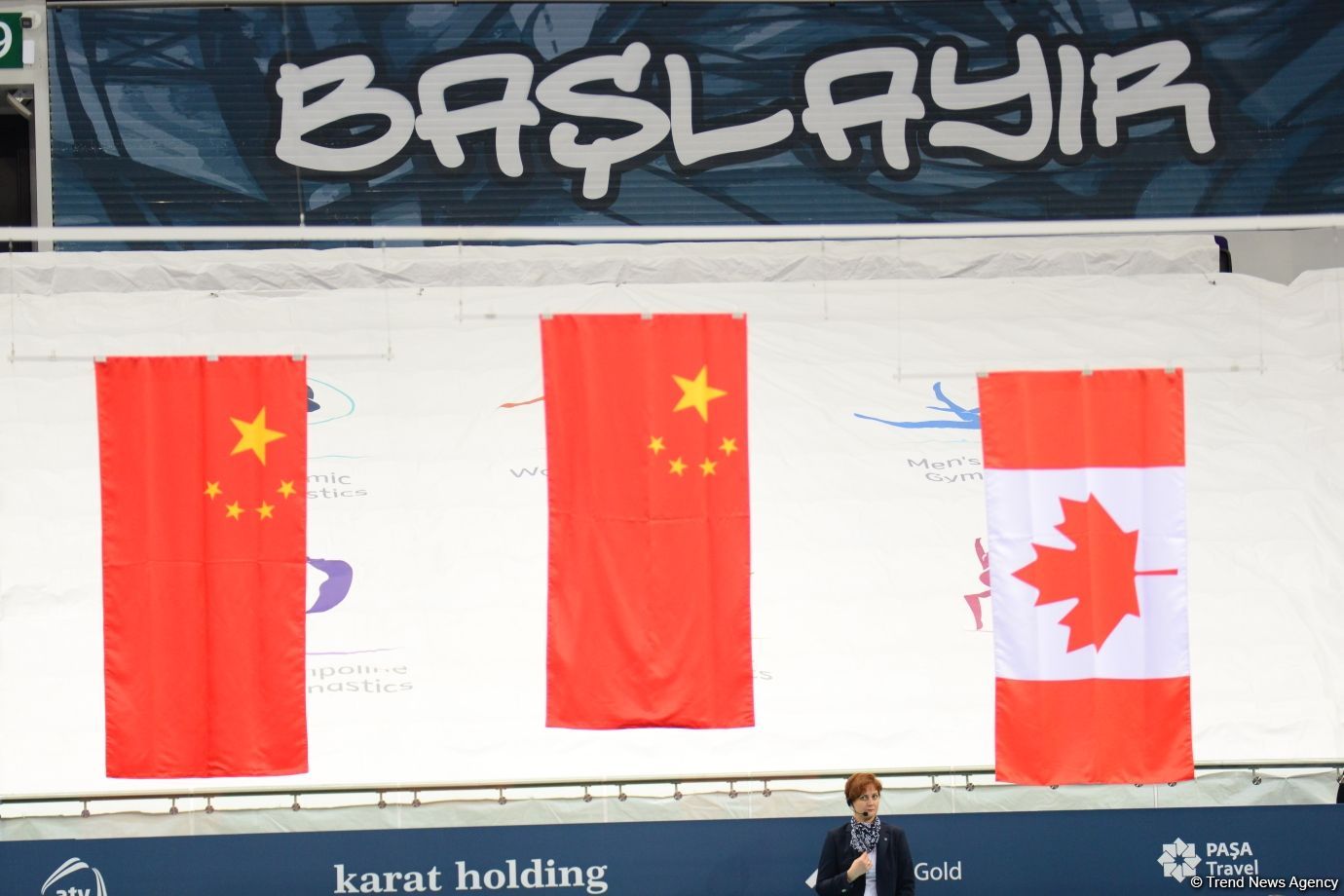 Состоялась церемония награждения победителей и призеров в индивидуальной программе по прыжкам на батуте в рамках Кубка мира (ФОТО)