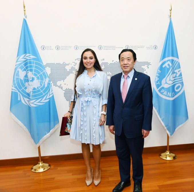 Вице-президент Фонда Гейдара Алиева Лейла Алиева встретилась в Риме с генеральным директором ФАО (ФОТО)