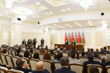 Президенты Азербайджана и Турции выступили с заявлениями для печати (ФОТО)