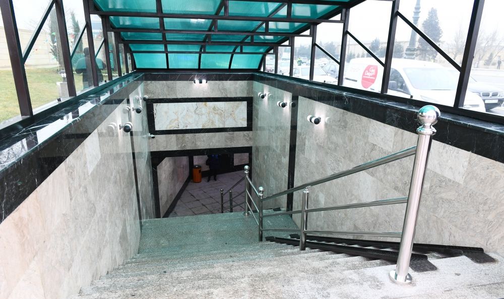 Президент Ильхам Алиев принял участие в открытии подземного пешеходного перехода на пересечении проспекта Гейдара Алиева и улицы Заки Мамедова в Баку (ФОТО) (версия 2)