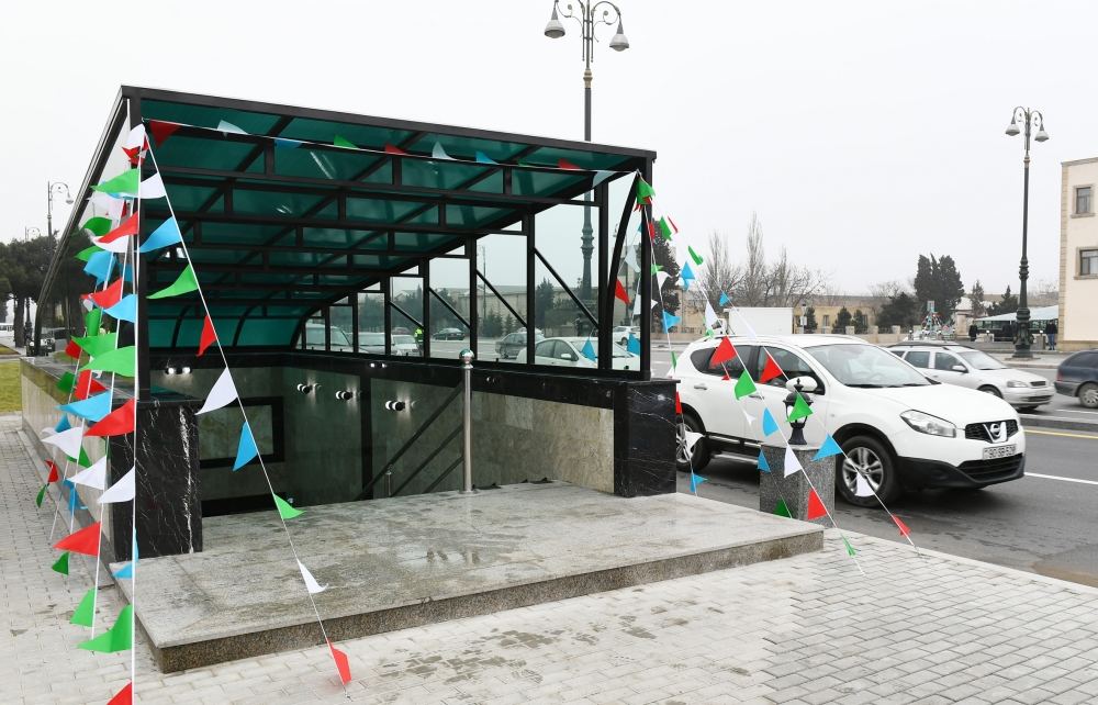 Президент Ильхам Алиев принял участие в открытии подземного пешеходного перехода на пересечении проспекта Гейдара Алиева и улицы Заки Мамедова в Баку (ФОТО) (версия 2)