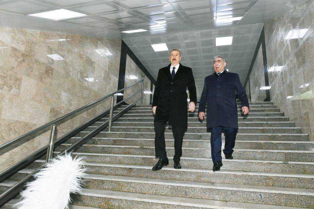 Президент Ильхам Алиев принял участие в открытии подземного пешеходного перехода на пересечении проспекта Гейдара Алиева и улицы Заки Мамедова в Баку (ФОТО) (версия 2)