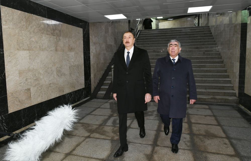 Президент Ильхам Алиев принял участие в открытии подземного пешеходного перехода на пересечении проспекта Гейдара Алиева и улицы Заки Мамедова в Баку (ФОТО) (версия 2)