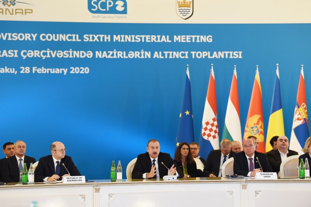 Президент Ильхам Алиев принял участие в VI заседании министров в рамках Консультативного совета "Южного газового коридора" (ФОТО) (версия 3)