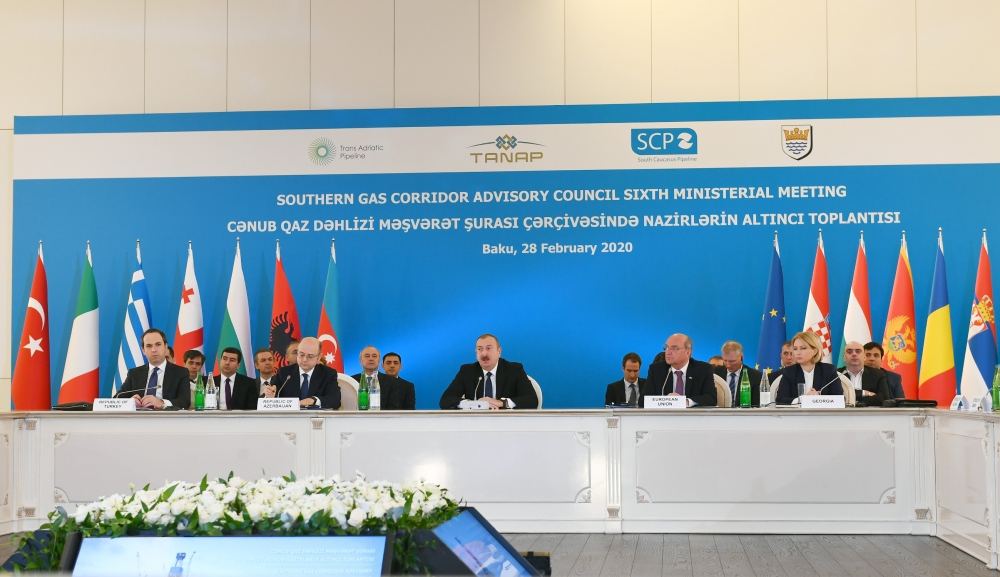 Президент Ильхам Алиев принял участие в VI заседании министров в рамках Консультативного совета "Южного газового коридора" (ФОТО) (версия 3)