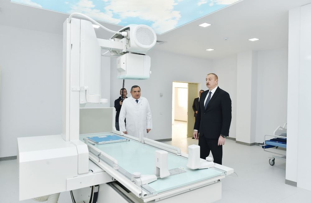 Президент Ильхам Алиев принял участие в открытии Геранбойской районной центральной больницы (ФОТО) (Версия 2)